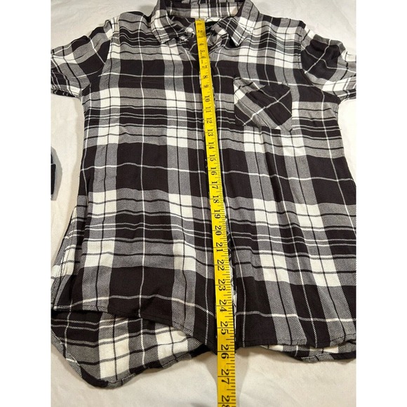 Rails Women’s Hunter Black White Plaid Button Long Sleeve Shirt Size Small - Picture 8 of 9